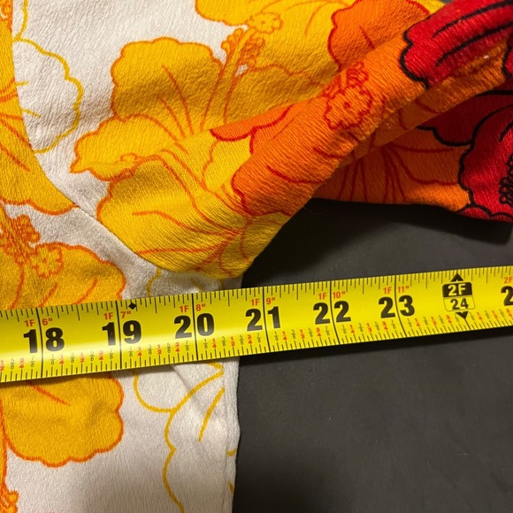 Vintage 60s Ui Maikai Hawaiian Shirt Mens L Bright Floral Cotton Aloha Tiki - Picture 5 of 6